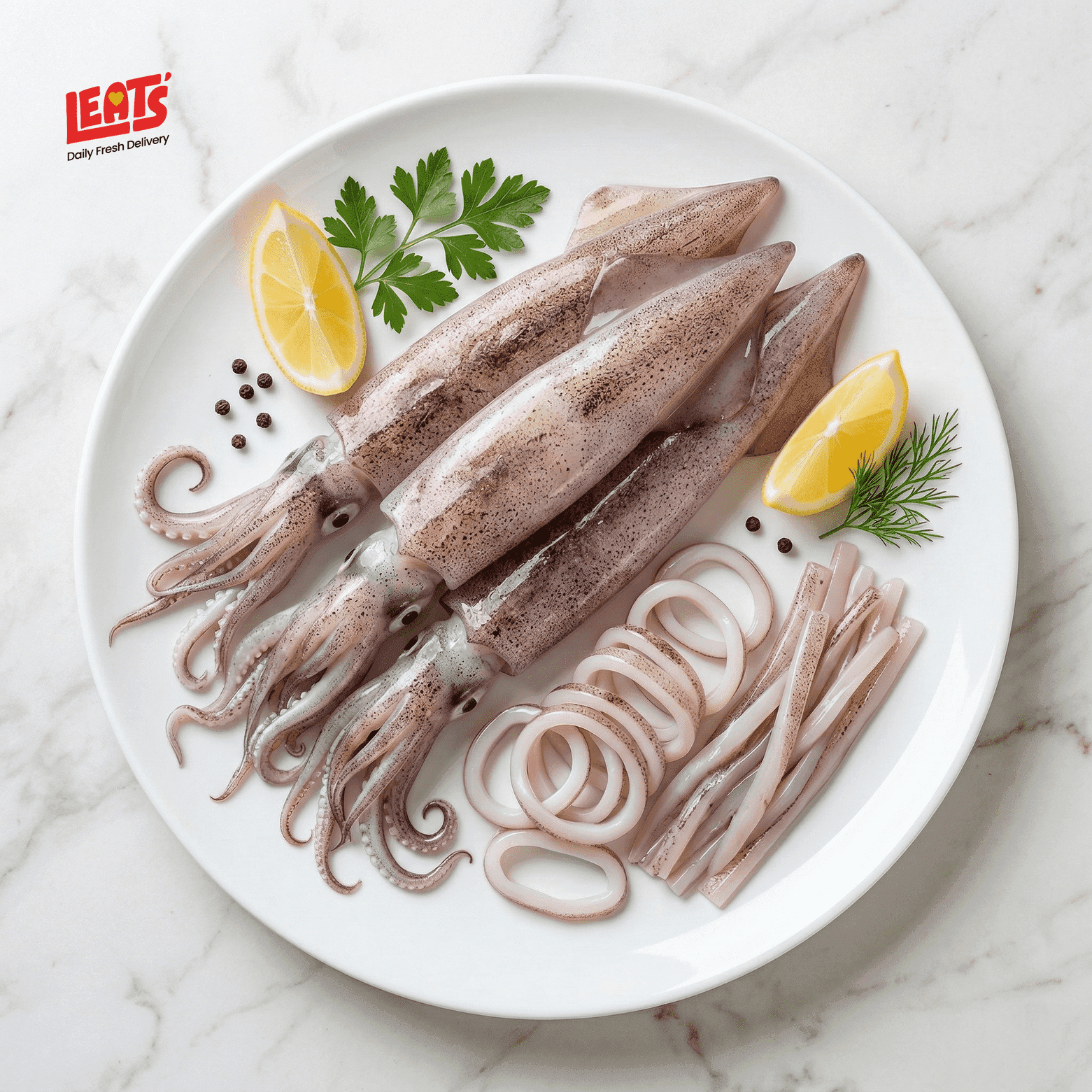 A Fresh Premium Quality Squid, Its Clean Annd Hygenic